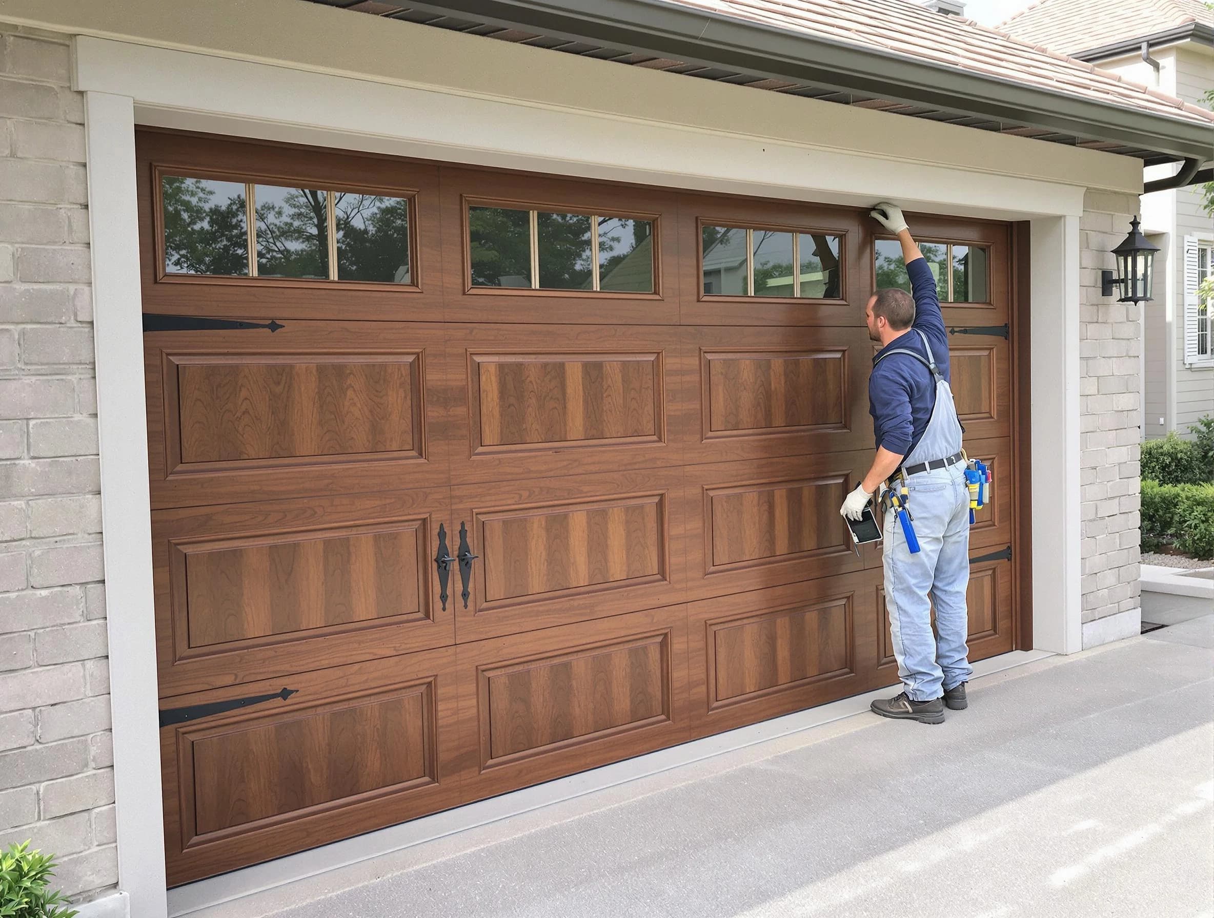 Custom garage door showcase by Franklin Park Garage Door Repair in Franklin Park