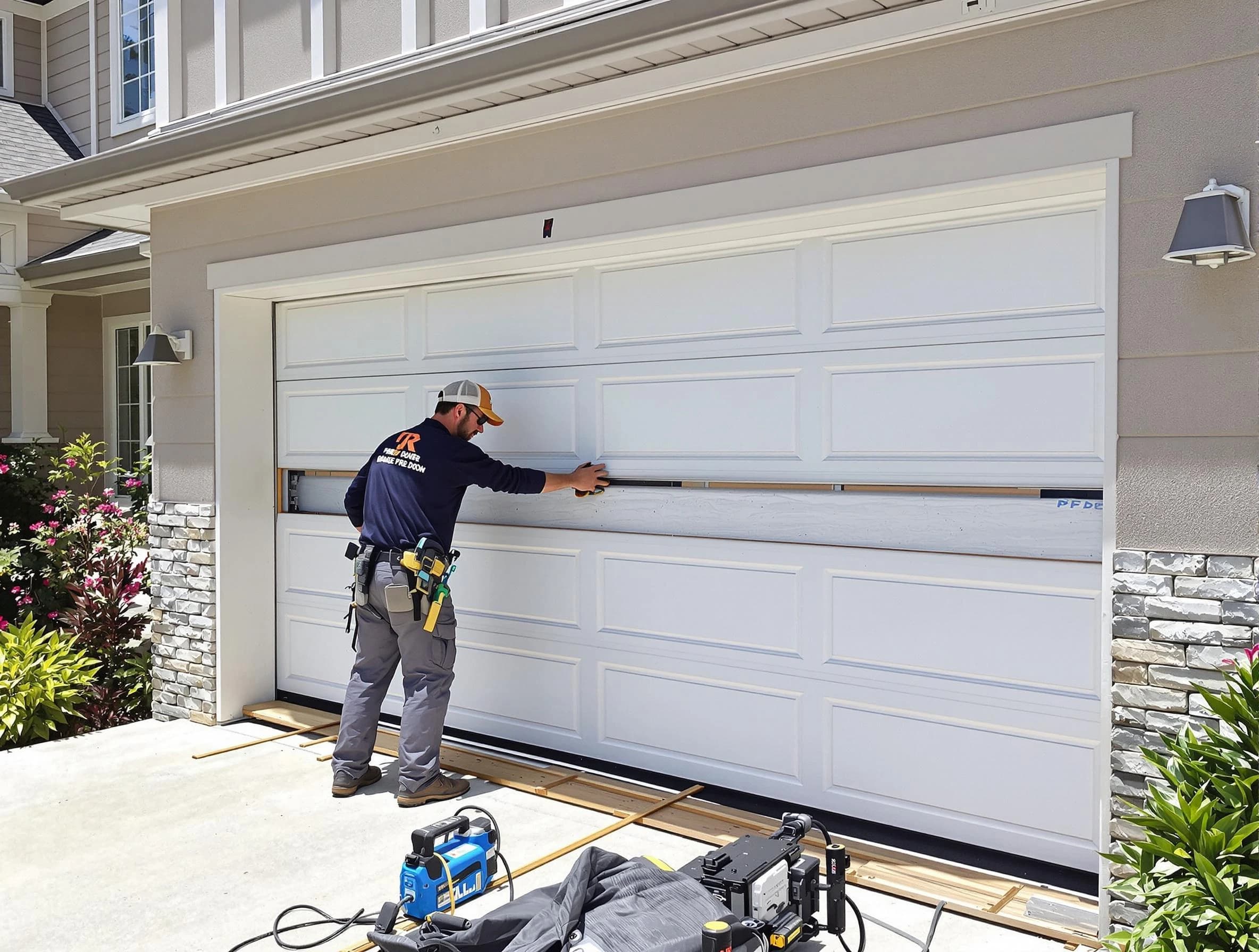 Franklin Park Garage Door Repair team performing complete garage door replacement at Franklin Park residence