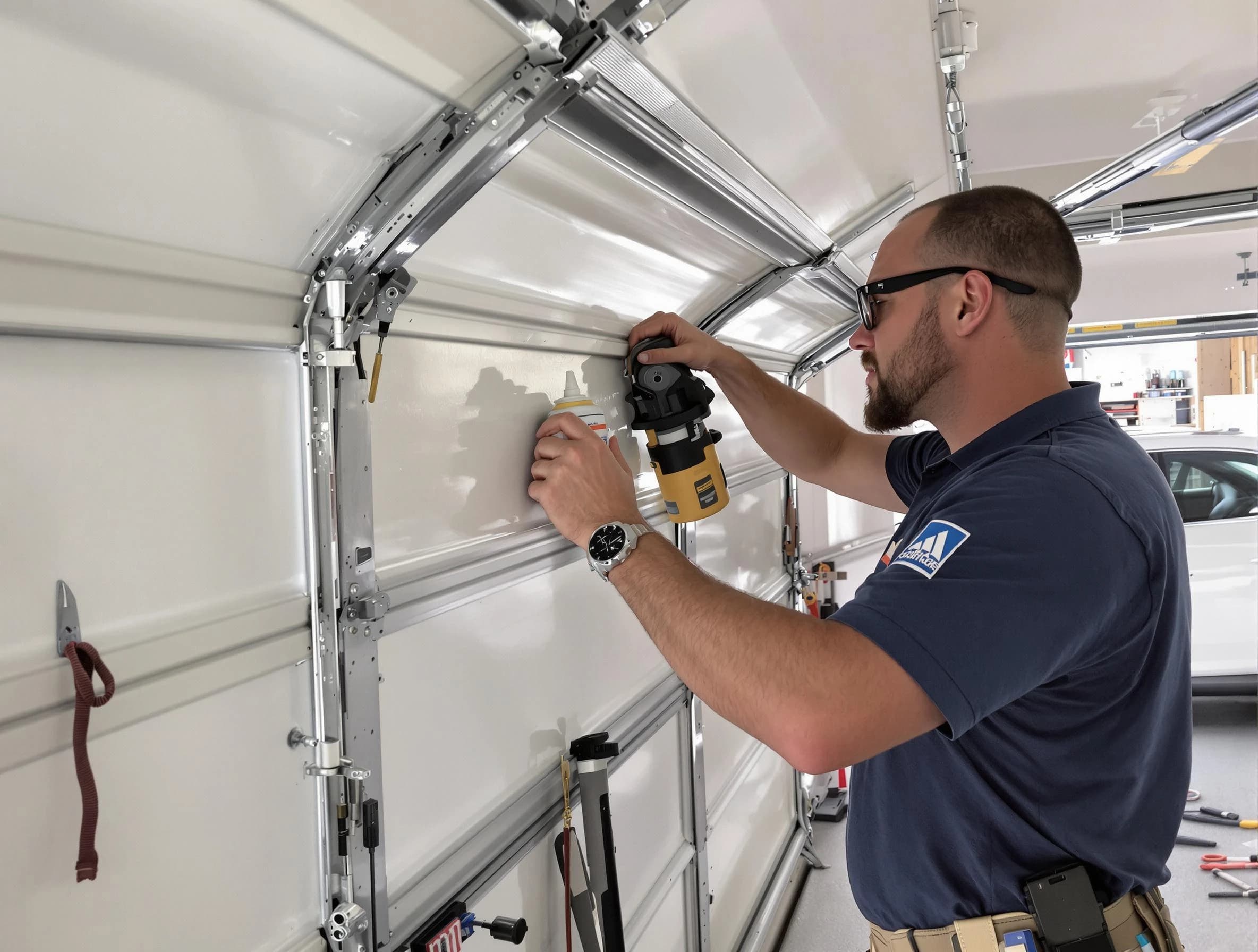 Franklin Park Garage Door Repair technician performing comprehensive noise reduction service in Franklin Park