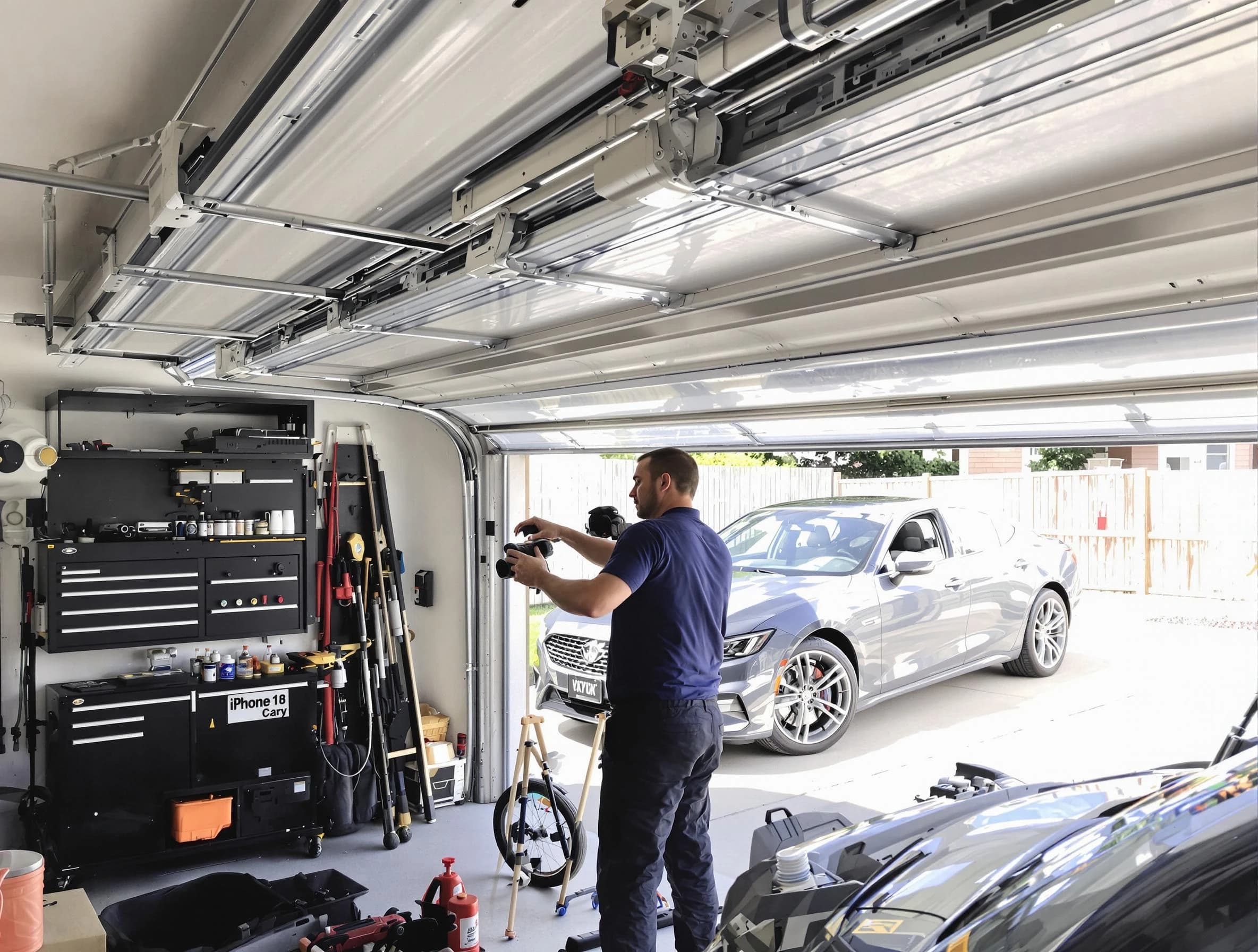 Franklin Park Garage Door Repair technician fixing noisy garage door in Franklin Park