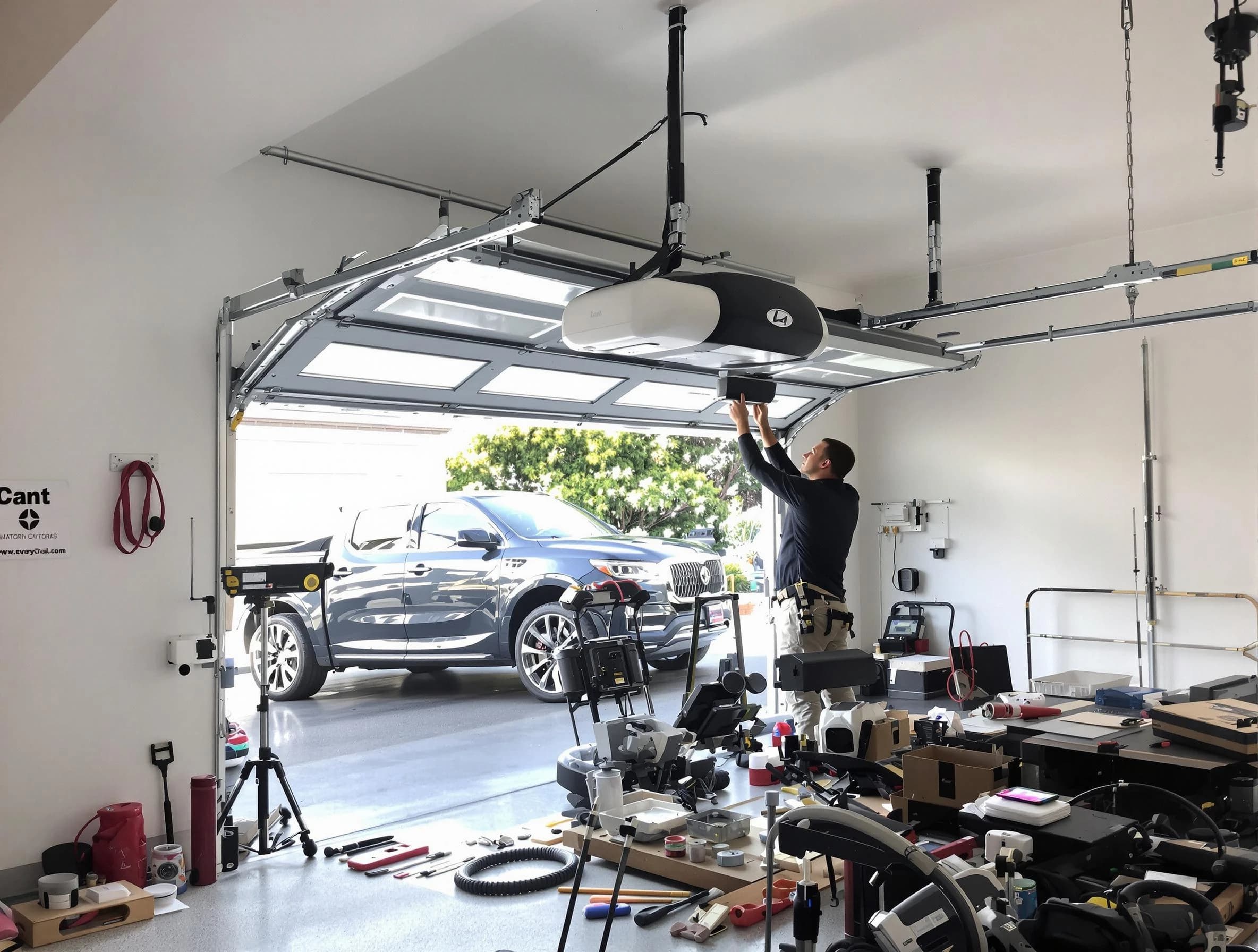 Franklin Park Garage Door Repair specialist installing smart garage door opener system in Franklin Park home