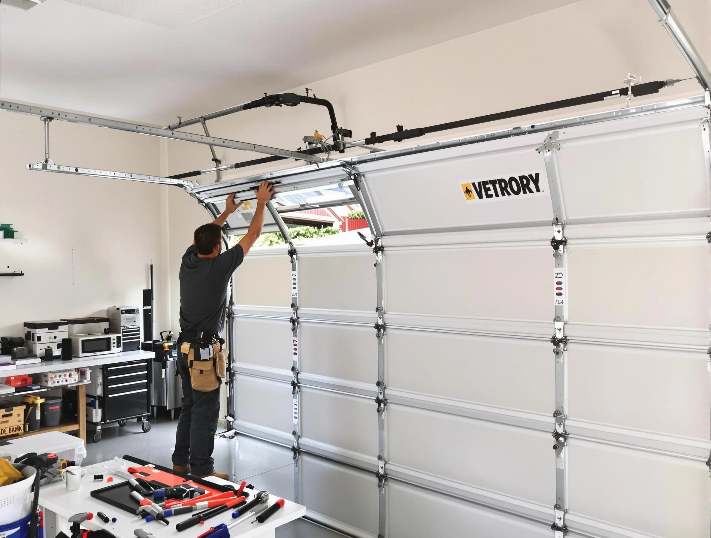 Franklin Park Garage Door Repair technician performing section replacement in Franklin Park