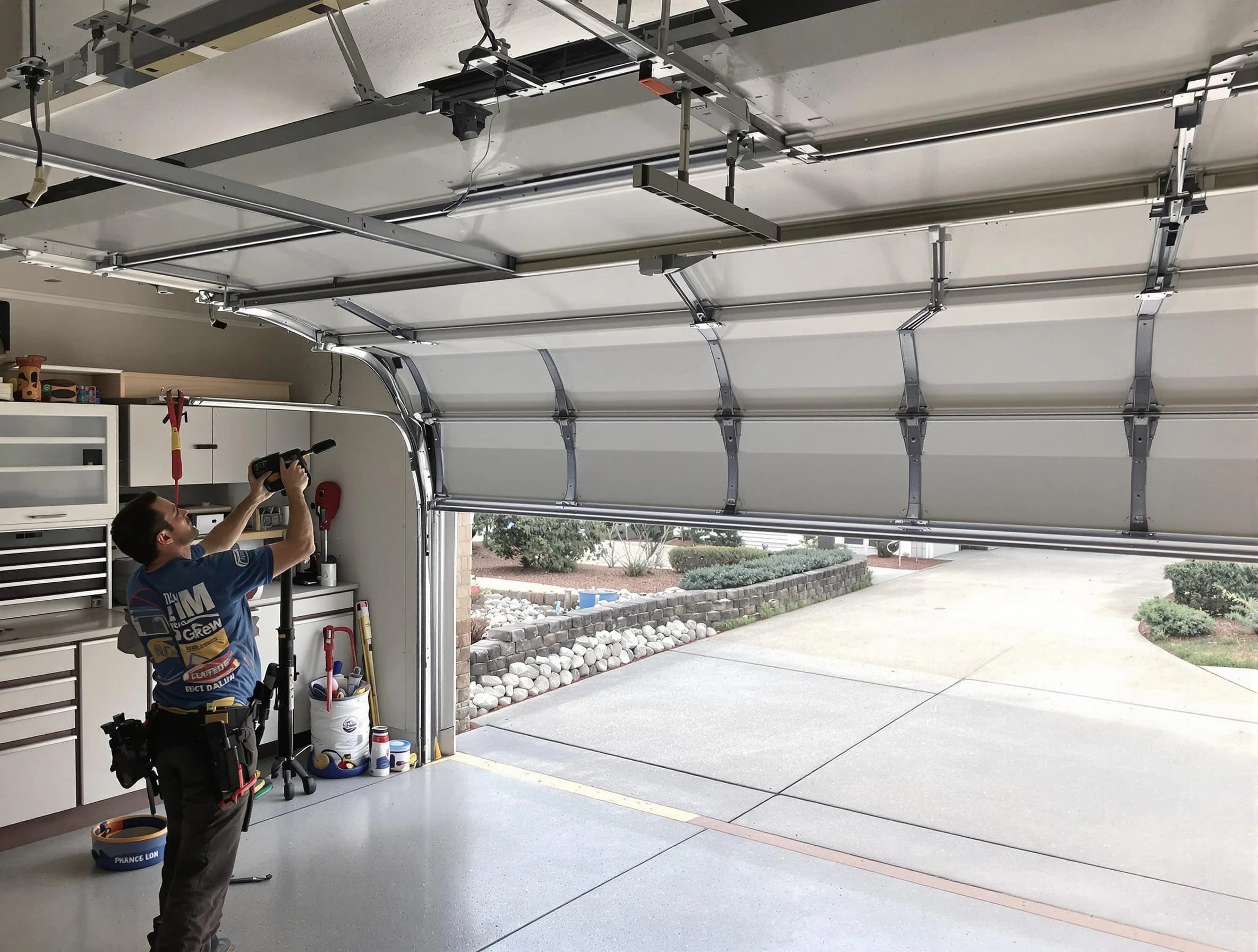 Garage door track repair service by Franklin Park Garage Door Repair in Franklin Park