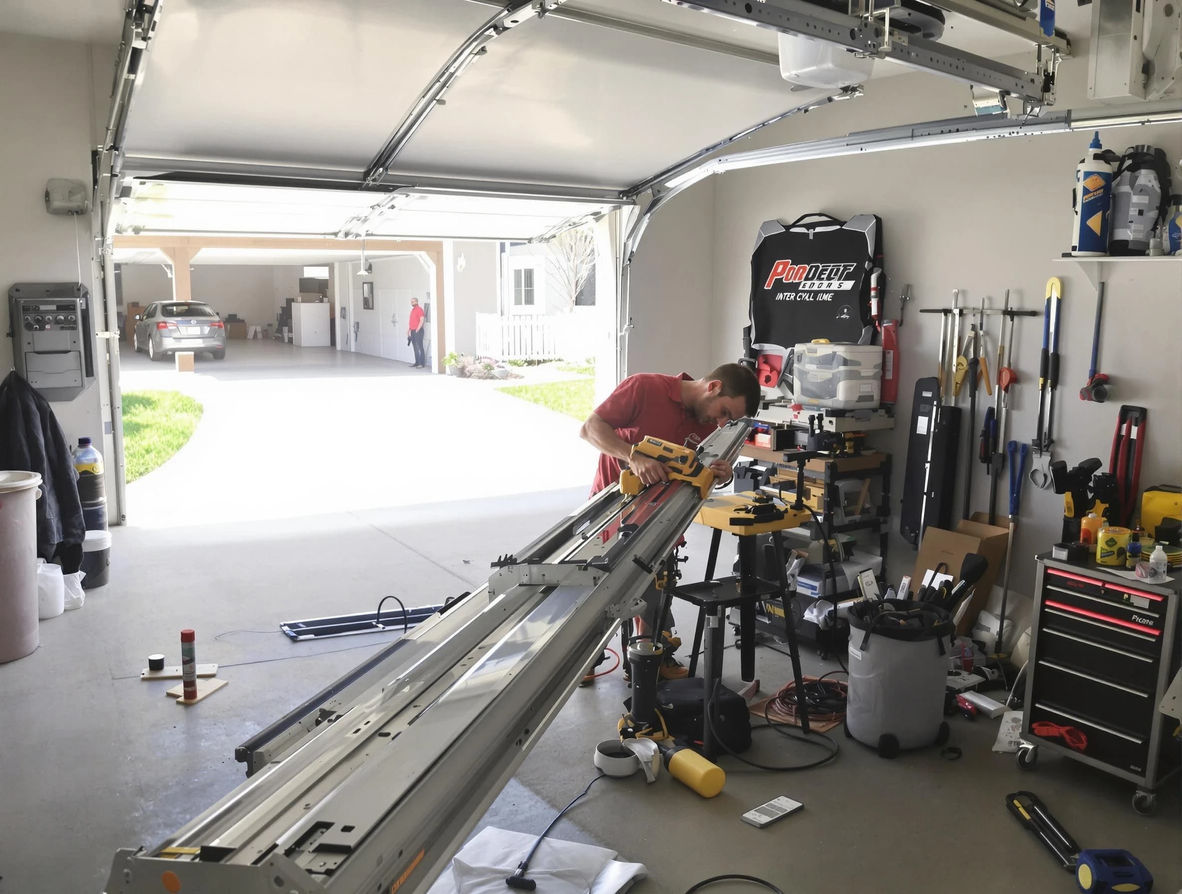 Franklin Park Garage Door Repair expert performing track repair in Franklin Park