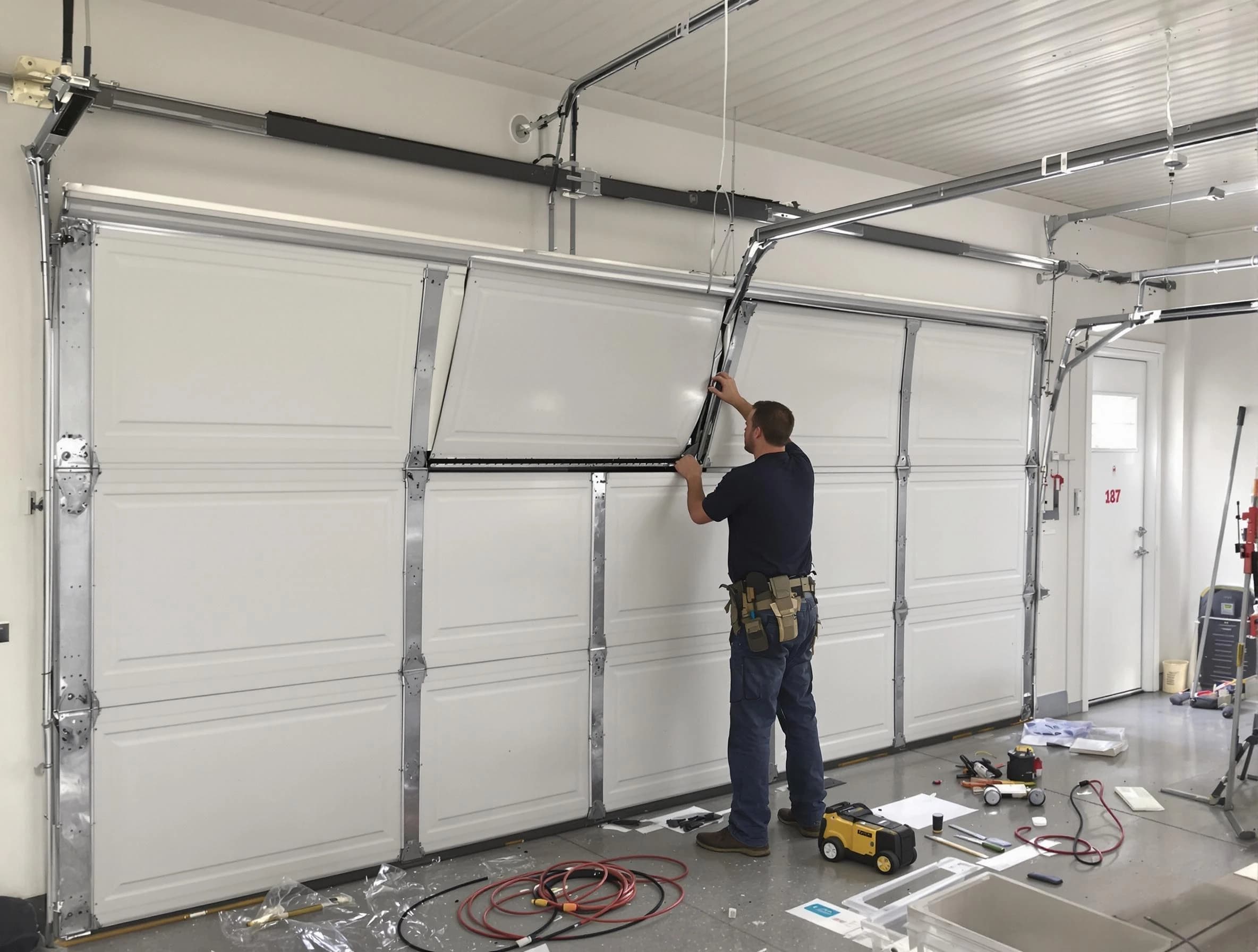 Garage Door Section Replacement in Franklin Park